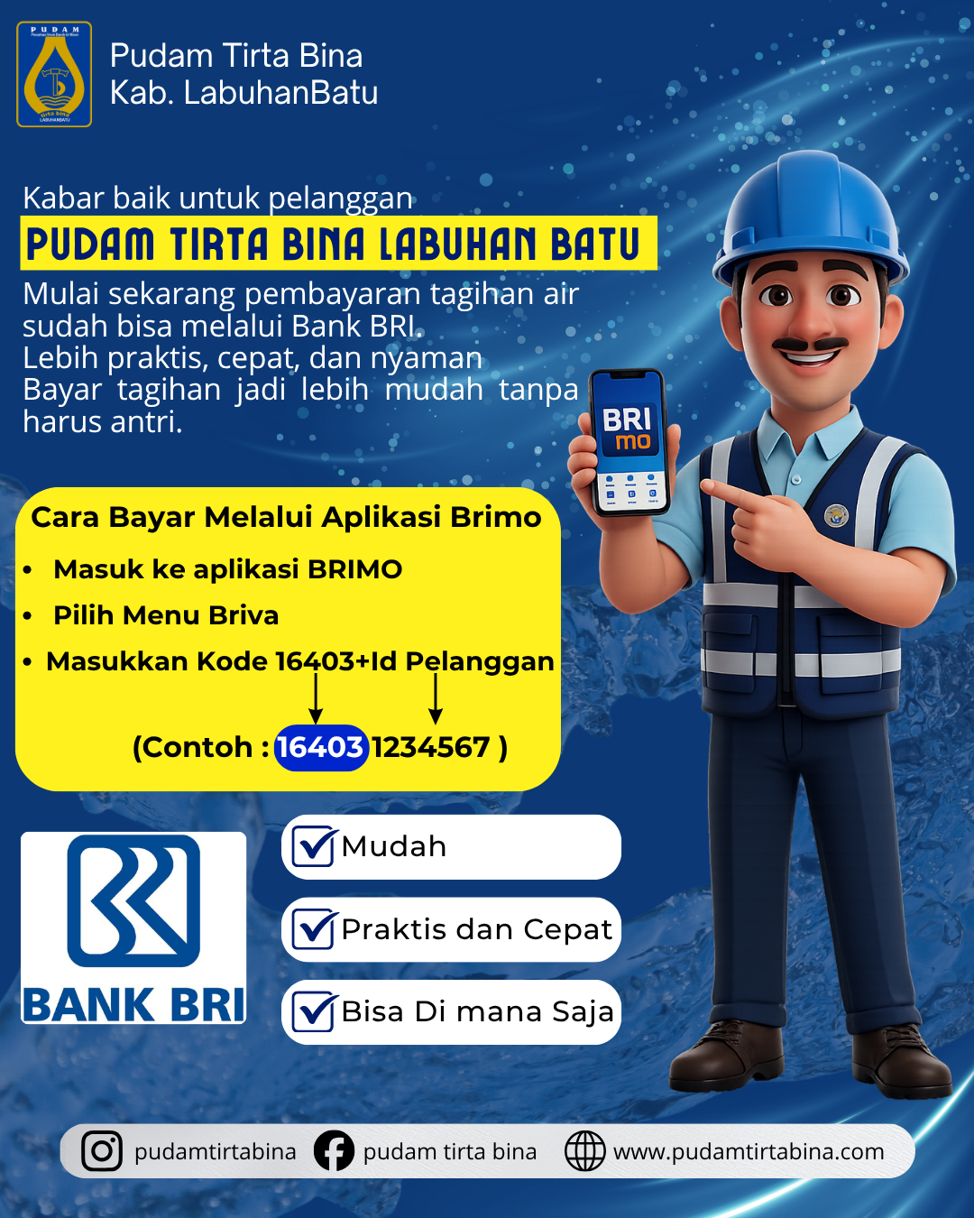 Pembayaran Tagihan Rekening Air Melalui BRIMO